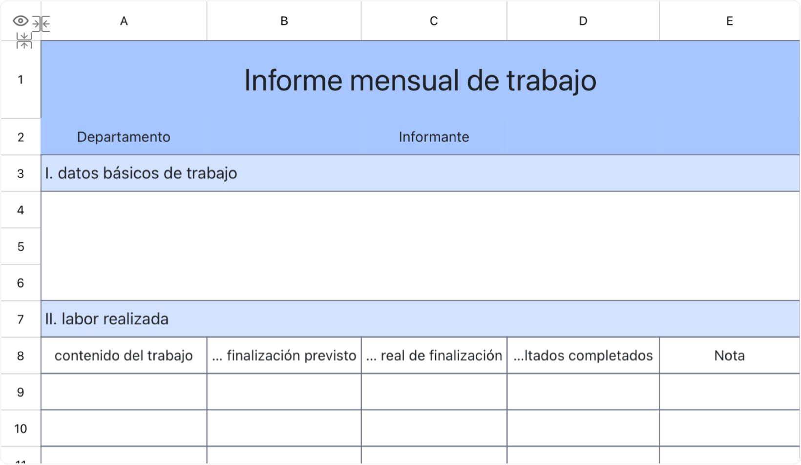 Informe mensual de trabajo